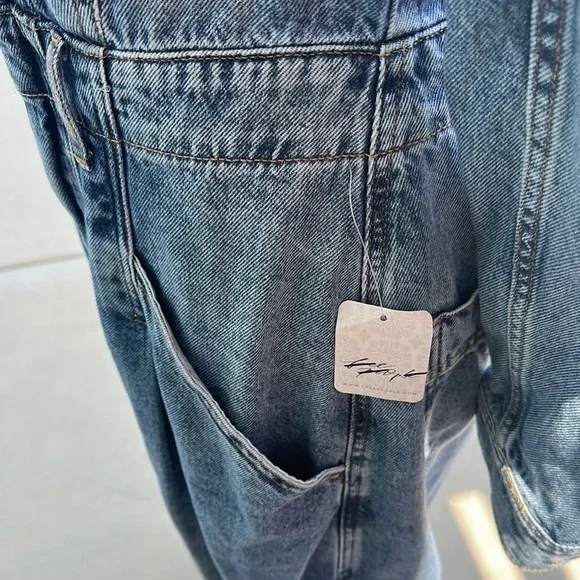 Free People Blue Denim Women Jeans Overalls - Picture 3 of 3